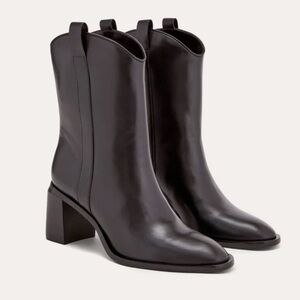 Everlane Black Leather Heeled Boots